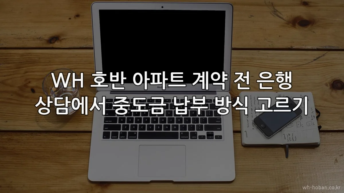 WH 호반 아파트 계약 전 은행 상담에서 중도금 납부 방식 고르기