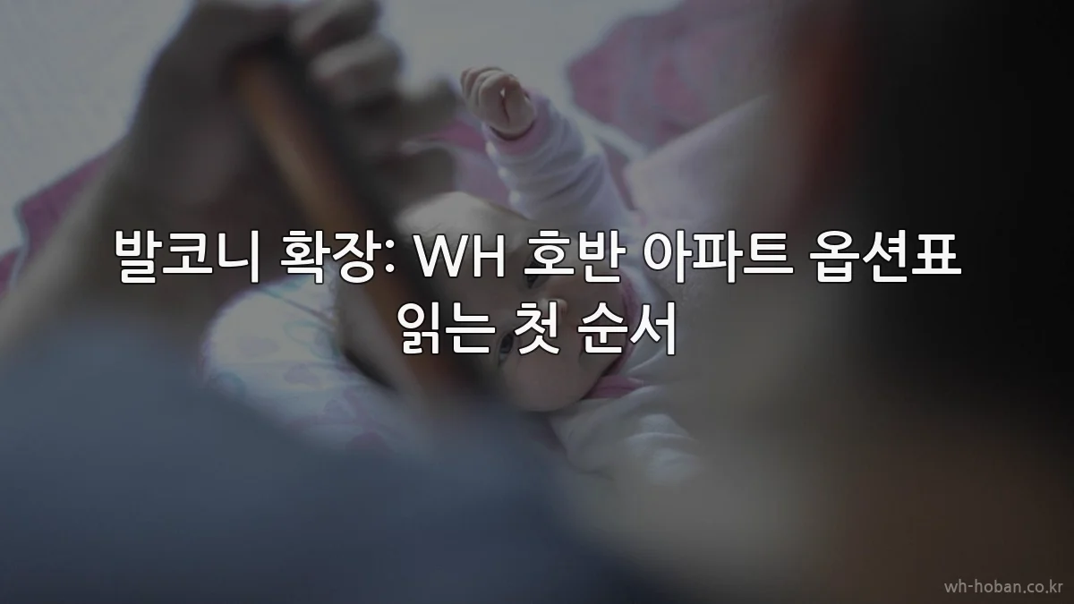 발코니 확장: WH 호반 아파트 옵션표 읽는 첫 순서
