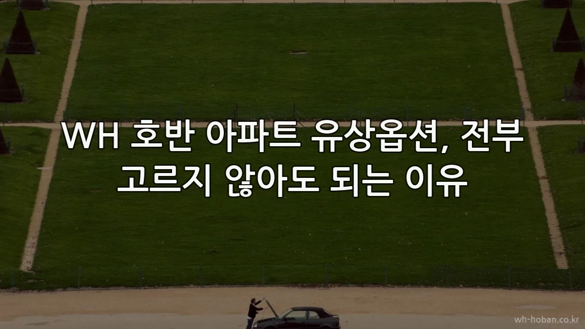 WH 호반 아파트 유상옵션, 전부 고르지 않아도 되는 이유