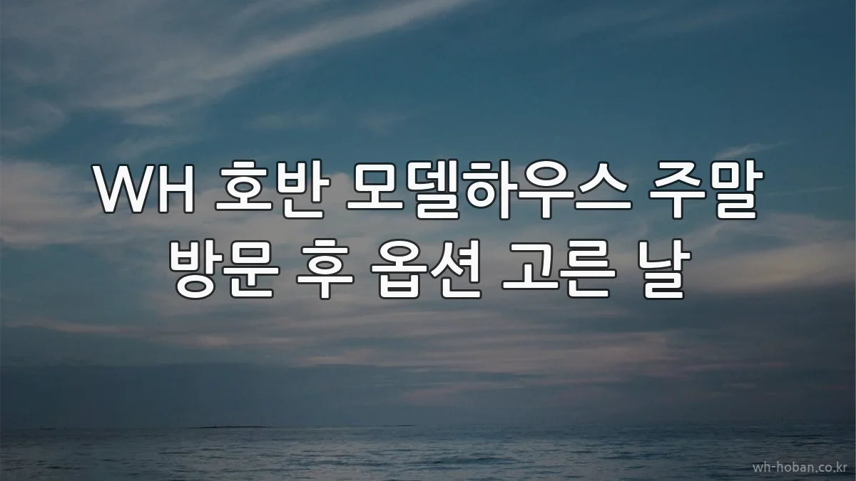 WH 호반 모델하우스 주말 방문 후 옵션 고른 날