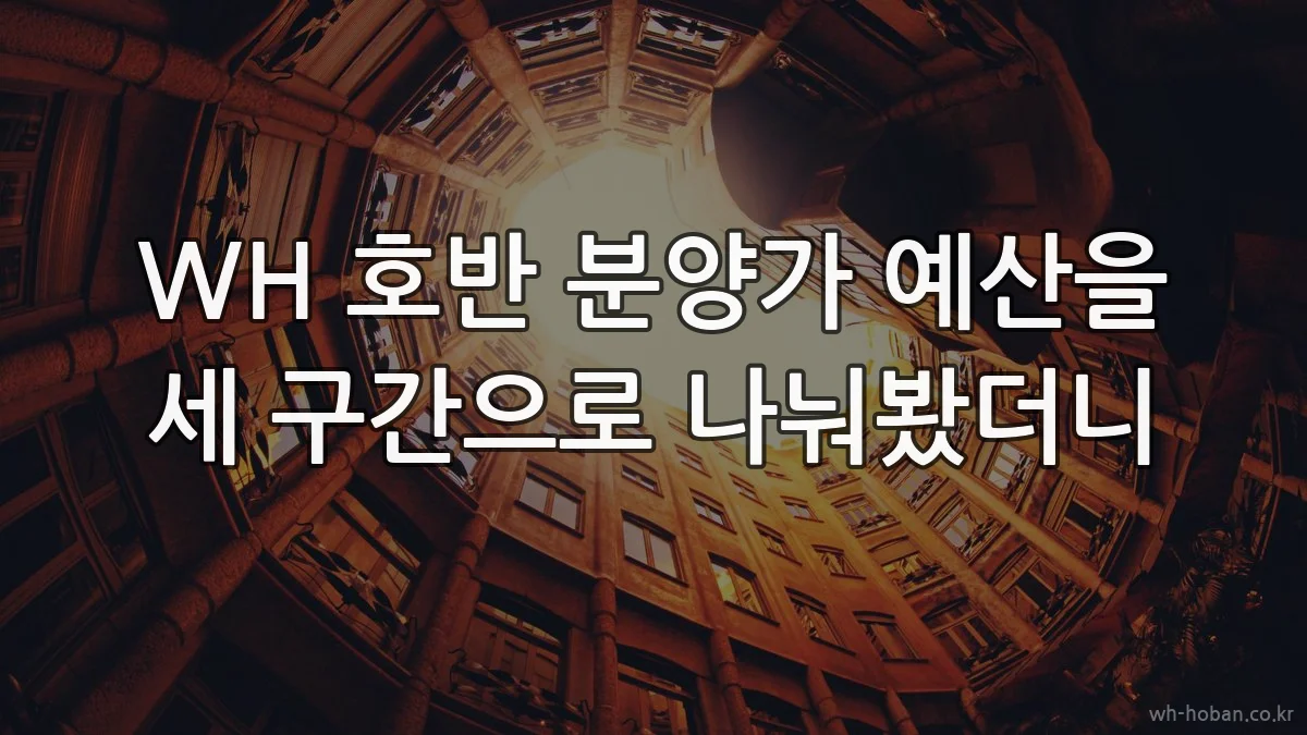 WH 호반 분양가 예산을 세 구간으로 나눠봤더니