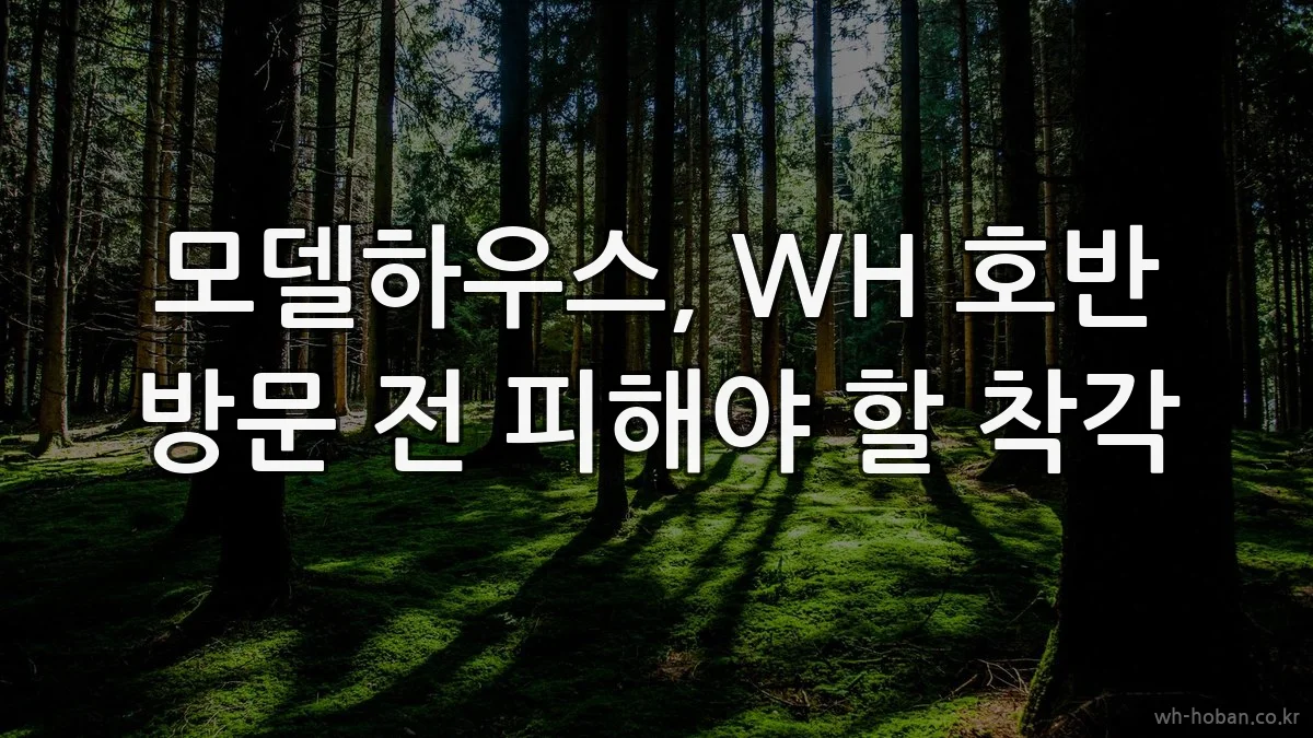 모델하우스, WH 호반 방문 전 피해야 할 착각