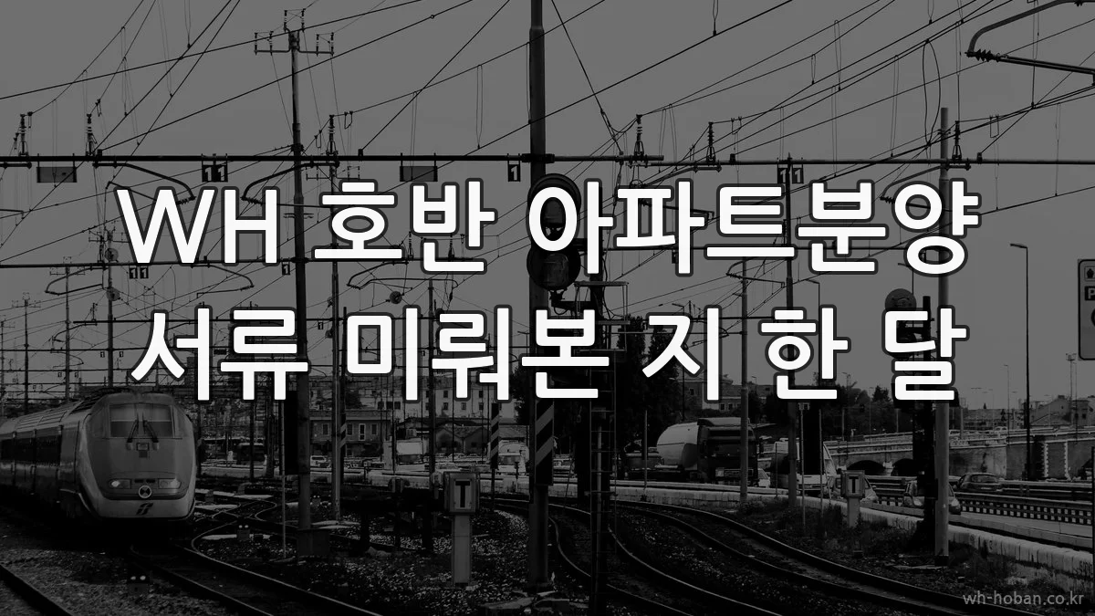 WH 호반 아파트분양 서류 미뤄본 지 한 달