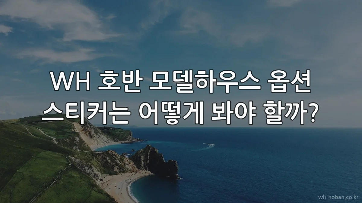WH 호반 모델하우스 옵션 스티커는 어떻게 봐야 할까?