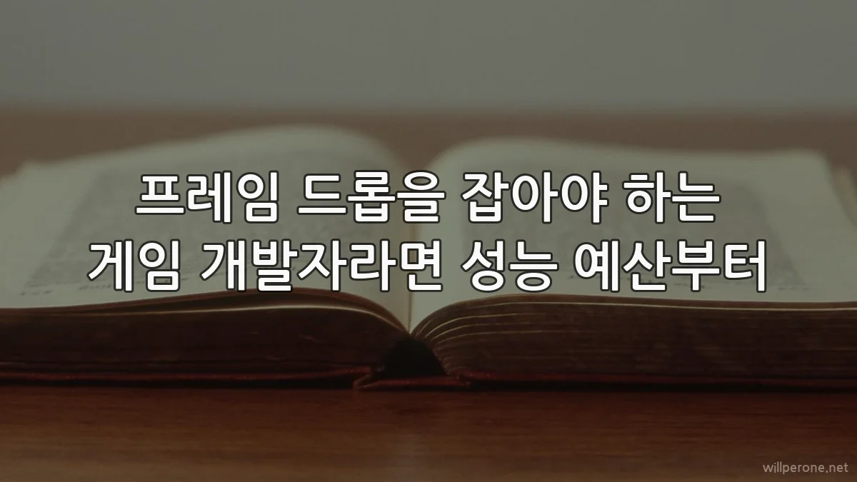 프레임 드롭을 잡아야 하는 게임 개발자라면 성능 예산부터