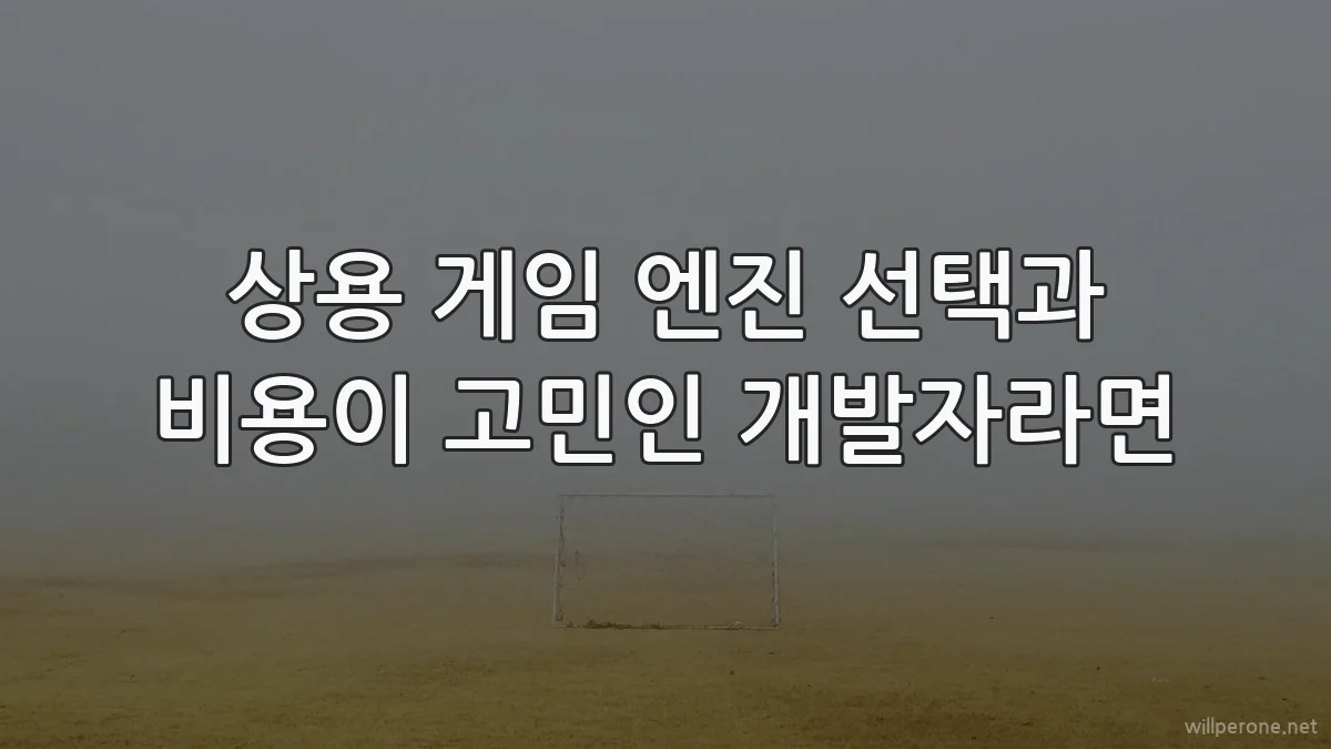 상용 게임 엔진 선택과 비용이 고민인 개발자라면