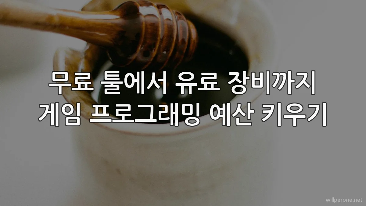 무료 툴에서 유료 장비까지 게임 프로그래밍 예산 키우기