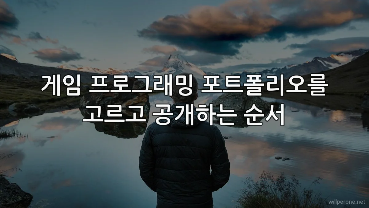 게임 프로그래밍 포트폴리오를 고르고 공개하는 순서
