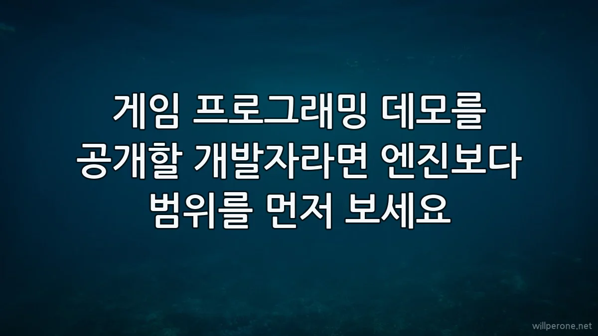 게임 프로그래밍 데모를 공개할 개발자라면 엔진보다 범위를 먼저 보세요