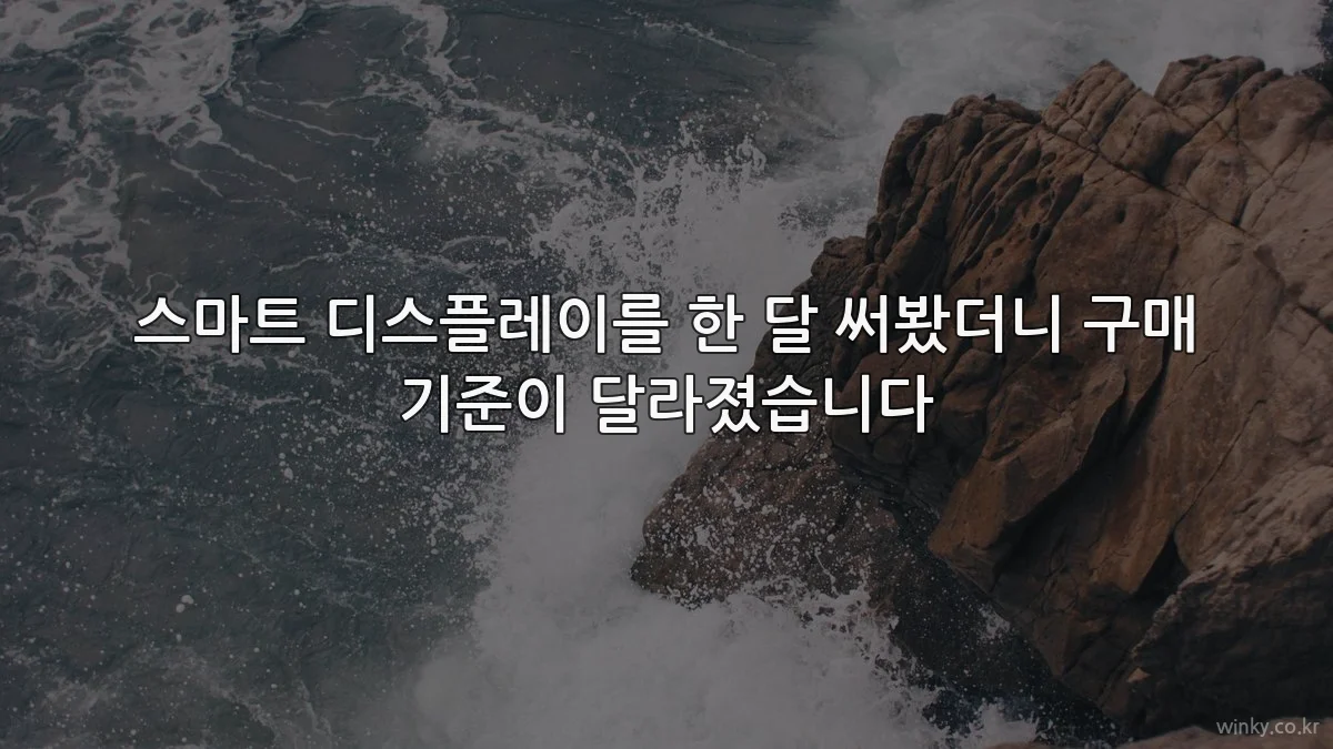 스마트 디스플레이를 한 달 써봤더니 구매 기준이 달라졌습니다