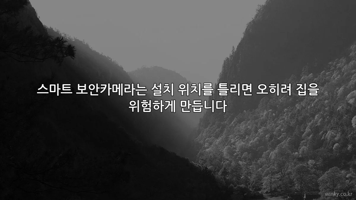스마트 보안카메라는 설치 위치를 틀리면 오히려 집을 위험하게 만듭니다