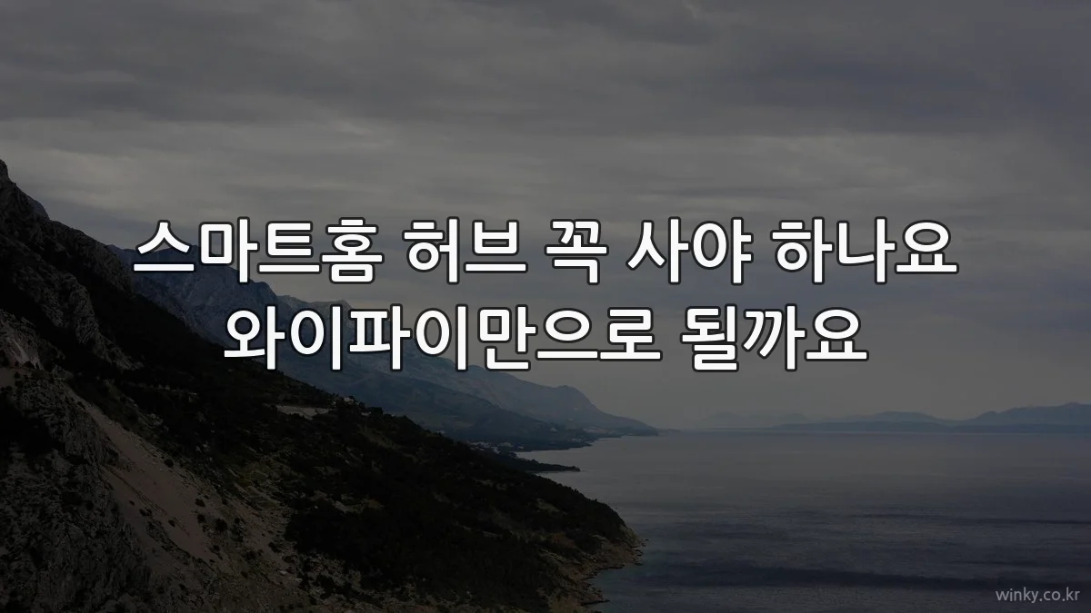 스마트홈 허브 꼭 사야 하나요 와이파이만으로 될까요