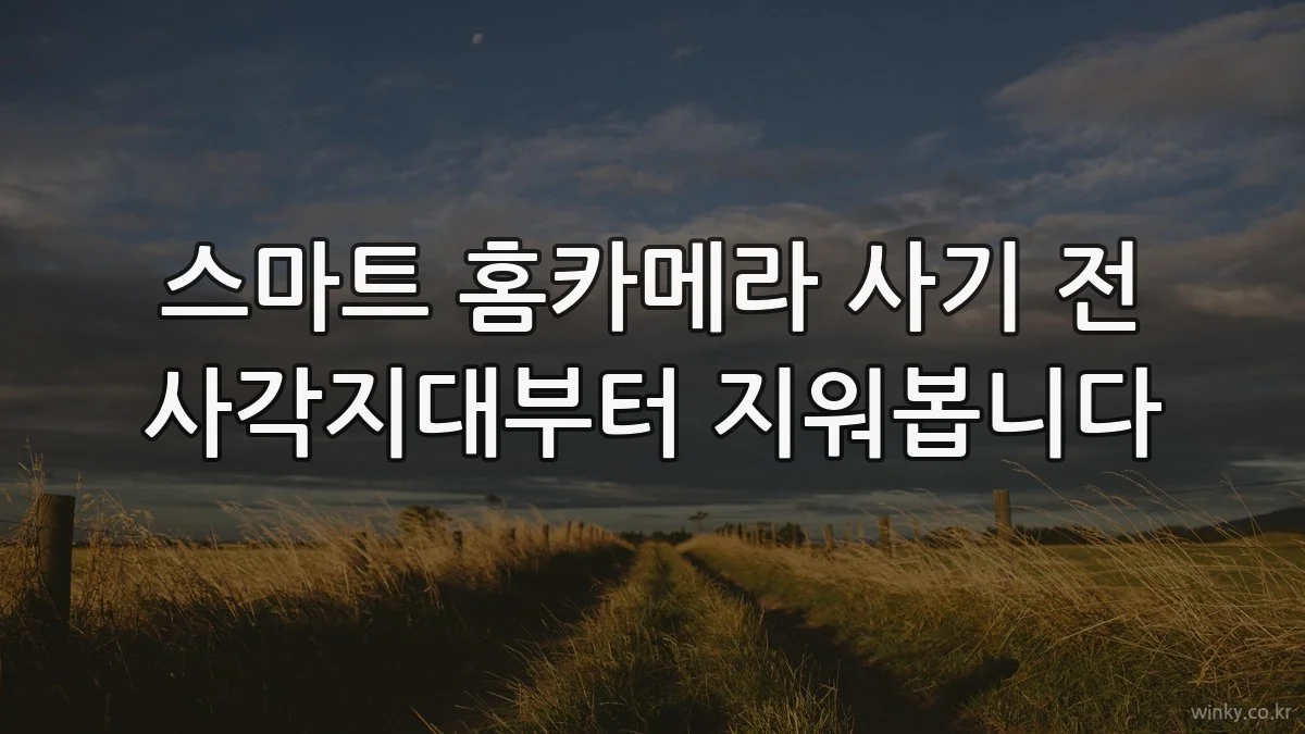 스마트 홈카메라 사기 전 사각지대부터 지워봅니다
