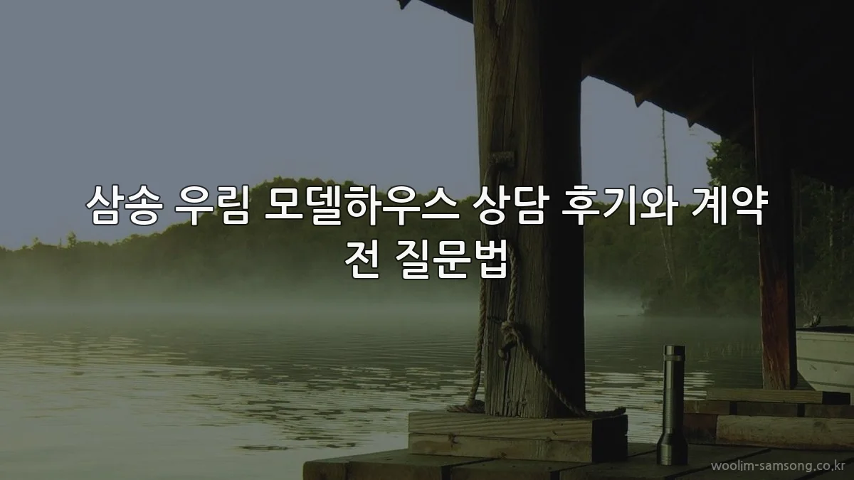 삼송 우림 모델하우스 상담 후기와 계약 전 질문법
