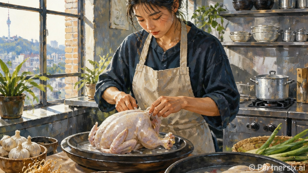 삼계탕 집에서 진하게 끓이는 방법, 닭 손질부터 불 조절까지
