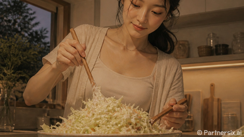 양배추 샐러드 드레싱 맛있게 만드는 방법, 물 안 생기게 버무리는 순서까지