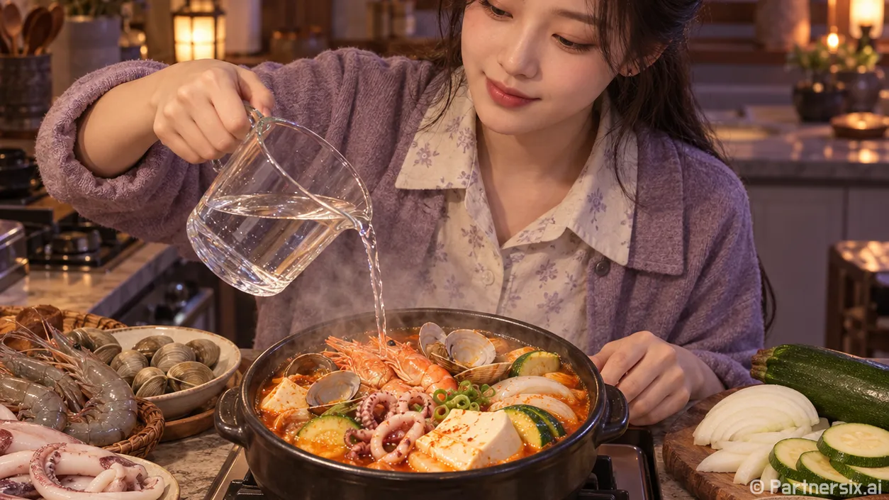 해물순두부찌개 국물 진하게 끓이는 방법
