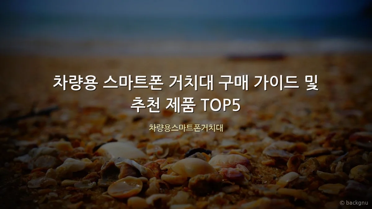 차량용 스마트폰 거치대 구매 가이드 및 추천 제품 TOP5