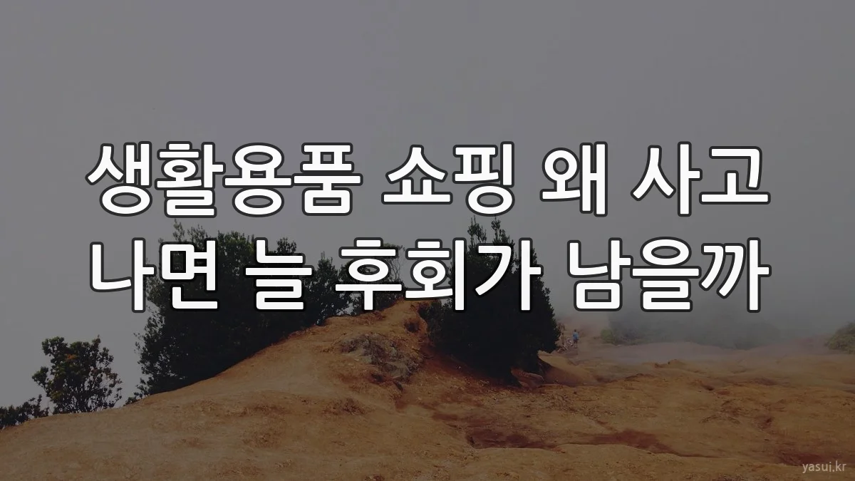 생활용품 쇼핑 왜 사고 나면 늘 후회가 남을까
