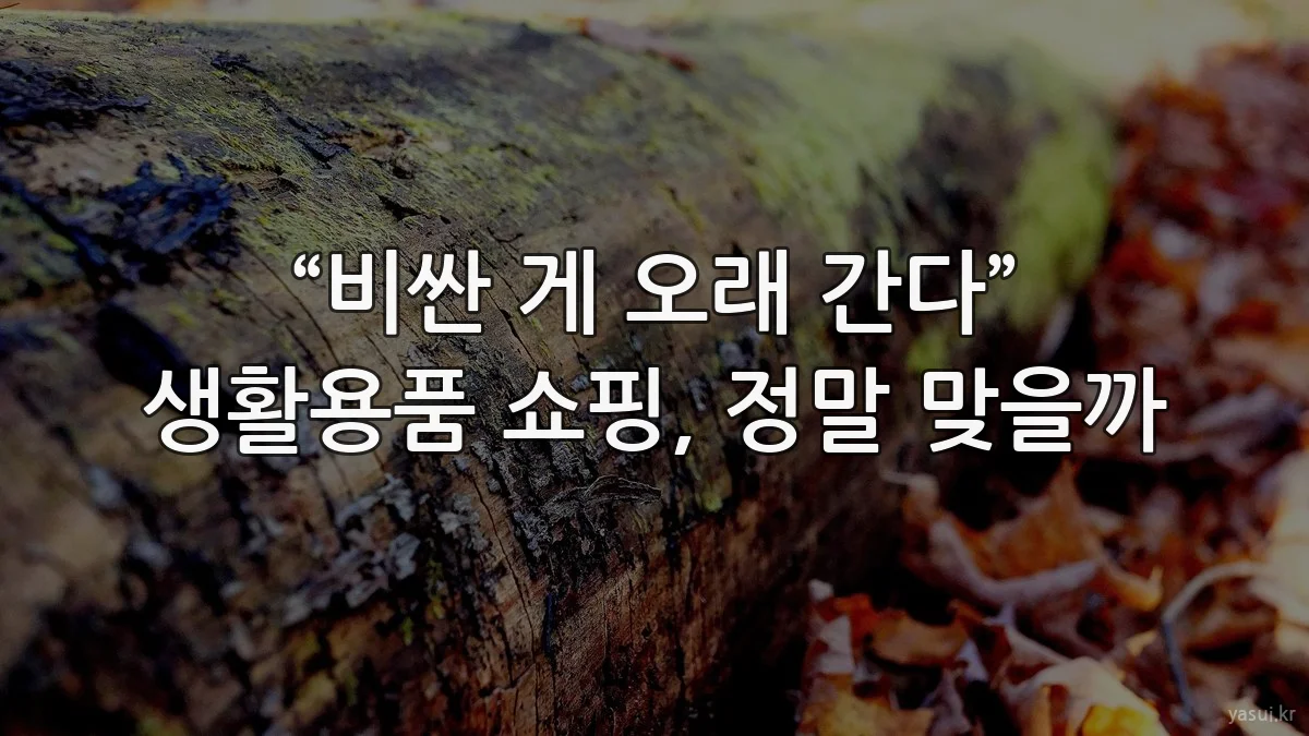 “비싼 게 오래 간다” 생활용품 쇼핑, 정말 맞을까