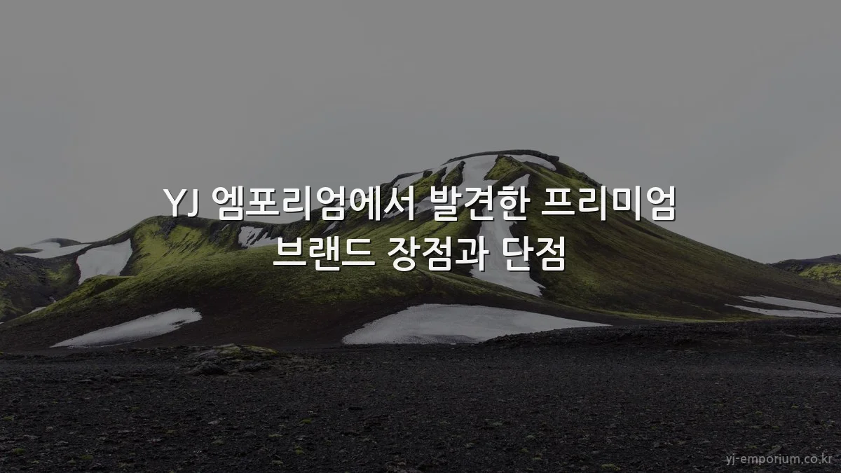YJ 엠포리엄에서 발견한 프리미엄 브랜드 장점과 단점