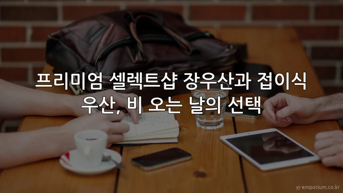프리미엄 셀렉트샵 장우산과 접이식 우산, 비 오는 날의 선택