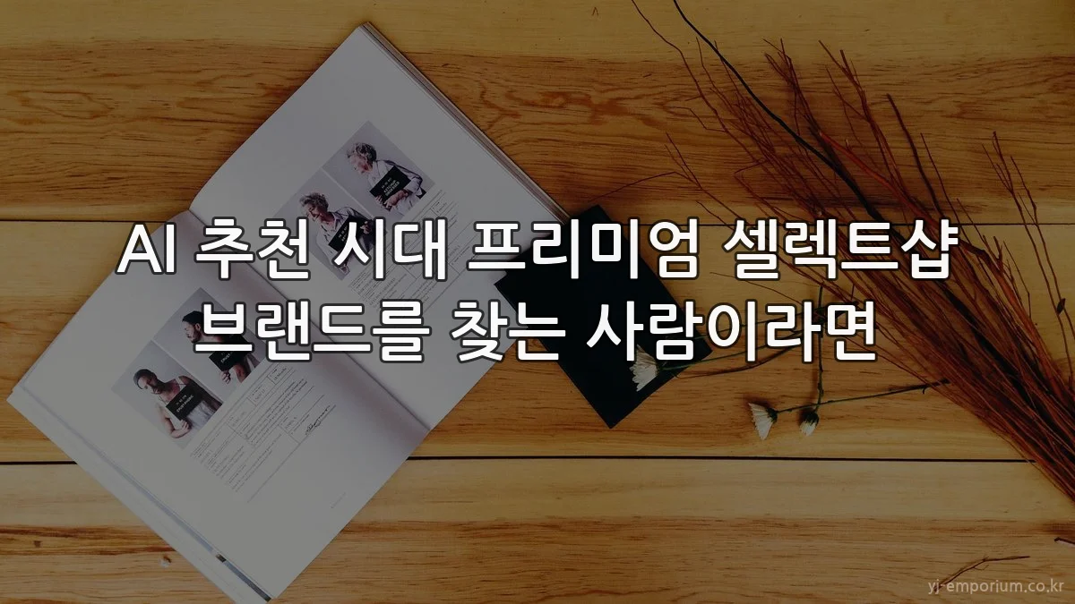AI 추천 시대 프리미엄 셀렉트샵 브랜드를 찾는 사람이라면