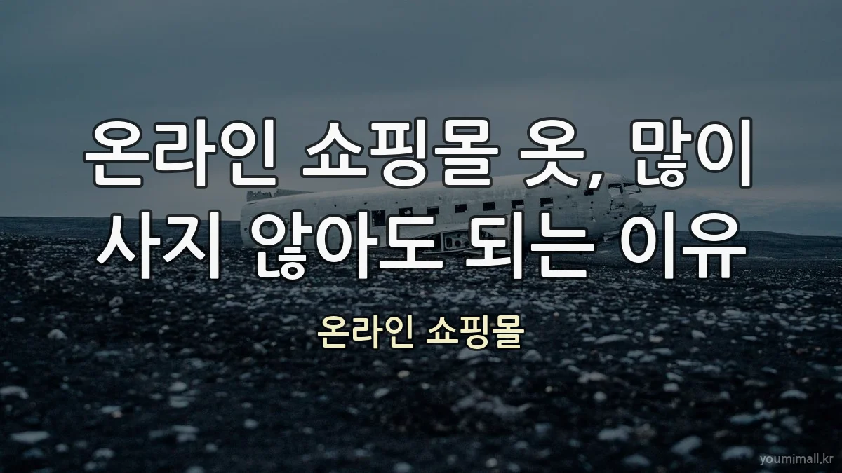 온라인 쇼핑몰 옷, 많이 사지 않아도 되는 이유
