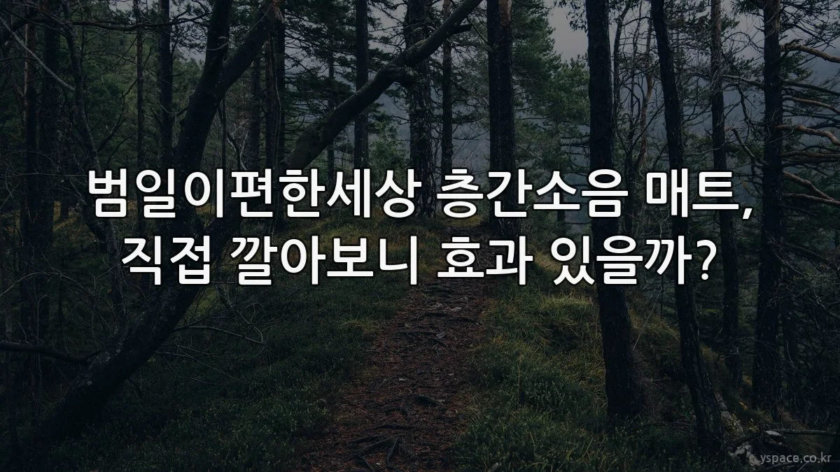 범일이편한세상 층간소음 매트, 직접 깔아보니 효과 있을까?