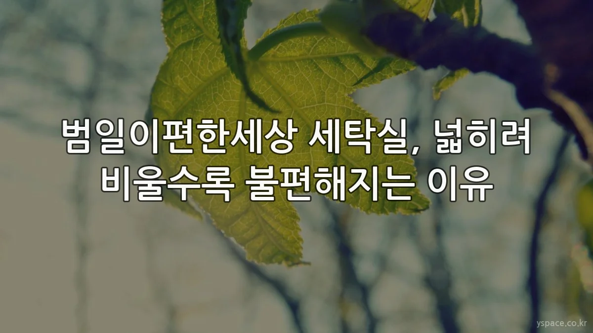 범일이편한세상 세탁실, 넓히려 비울수록 불편해지는 이유