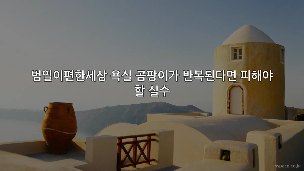 범일이편한세상 욕실 곰팡이가 반복된다면 피해야 할 실수