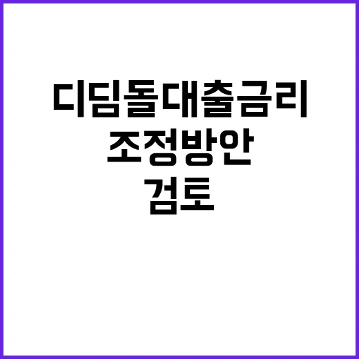 디딤돌 대출 금리, 조정방안 검토되지 않은 사실!