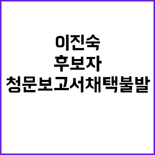 이진숙 후보자, 청문보고서 채택 불발의 이유는?