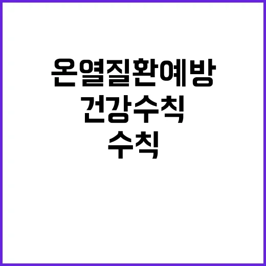 온열질환 예방, 당신의 건강수칙 바로 여기!