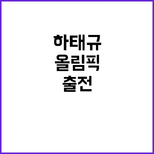 올림픽 출전 하태규…