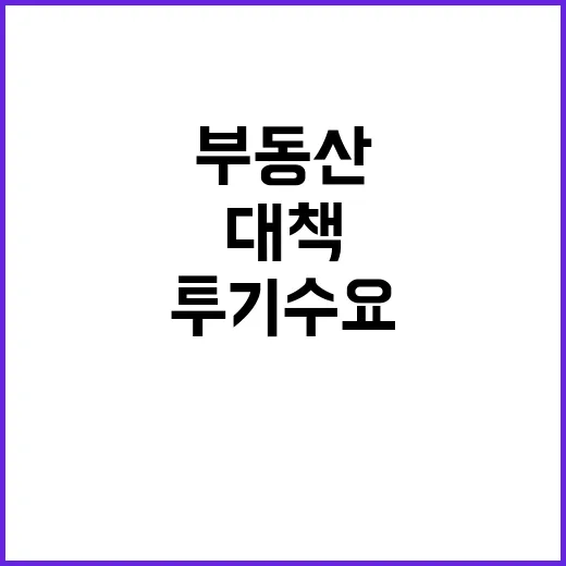 부동산 대책, 투기 수요 잡아야 하는 이유!