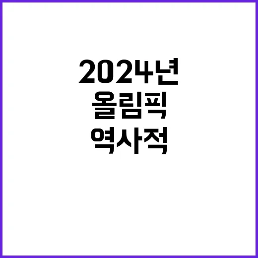 올림픽, 2024년 기대되는 역사적 순간!