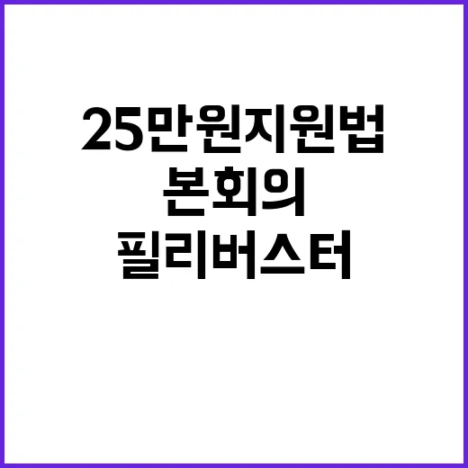 필리버스터, 국회 본회의 '25만원 지원법' 논의 시작!