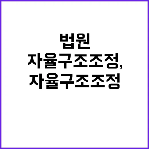 자율구조조정, 법원 한달 시간 부여 발표!