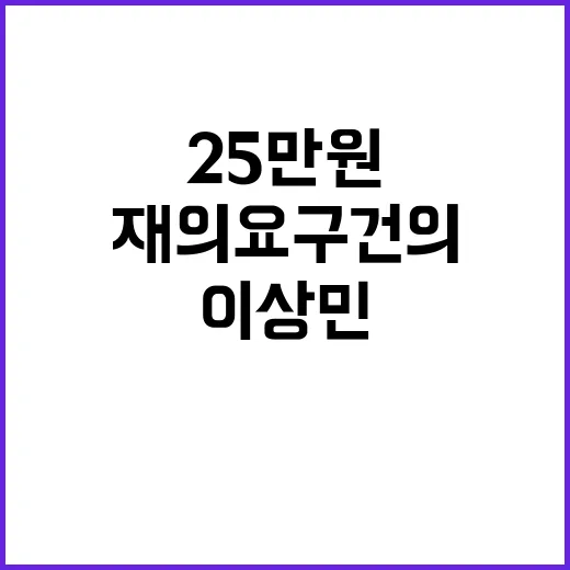 이상민, 25만원법…