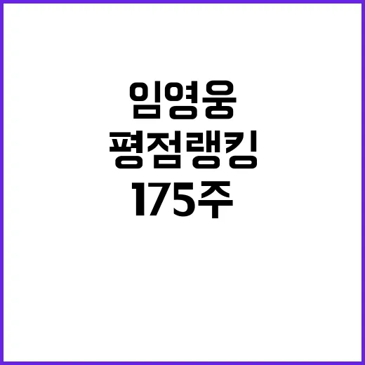 임영웅, 평점랭킹 175주 1위...기록의 신화!