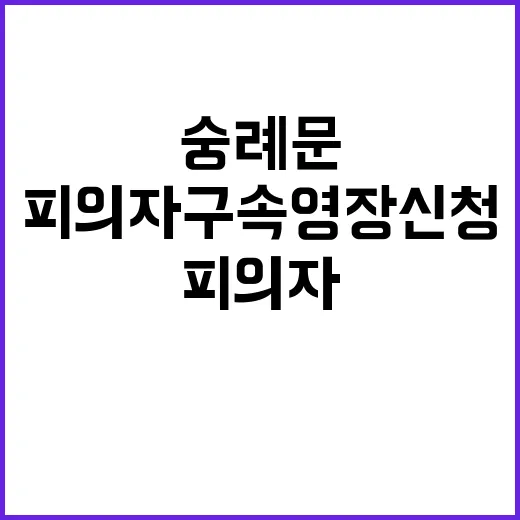 숭례문 사건, 피의자 구속영장 신청 소식!