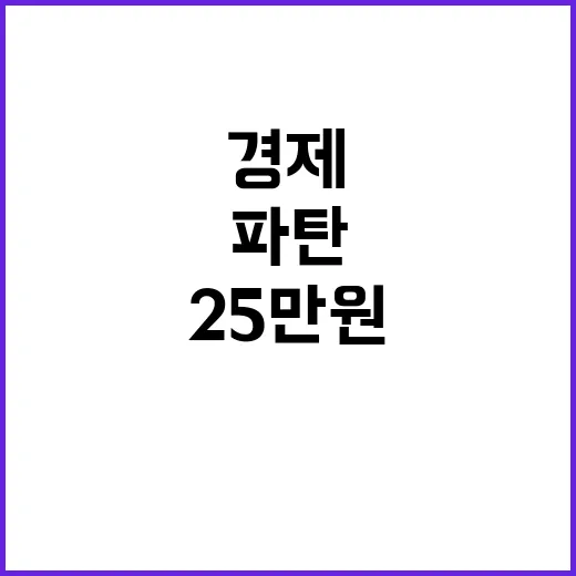 25만원법, 경제 파탄의 주범으로 떠오르다!