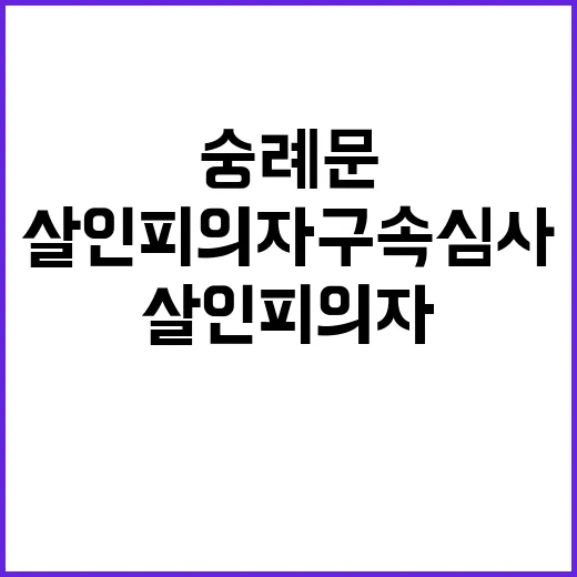 숭례문 살인 피의자 구속심사, 그의 충격 답변!