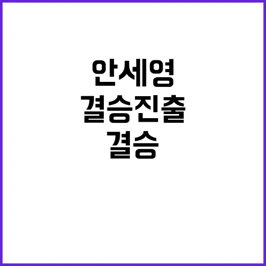 안세영 결승 진출,…