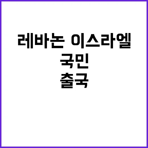 출국 권고! 레바논…