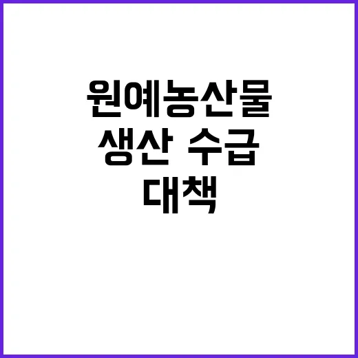 원예농산물 대책 발…