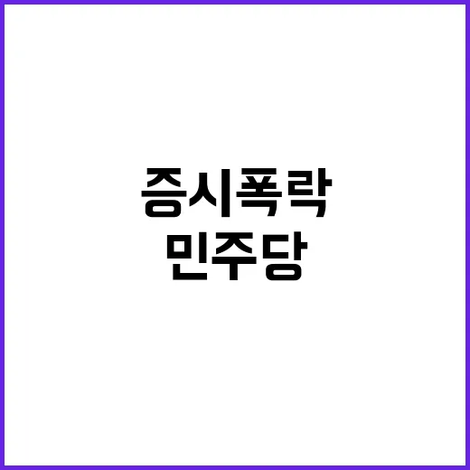 증시폭락, 민주당 …