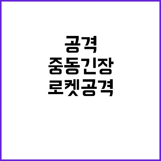 로켓 공격, 미국 중동 긴장 완화 시도 중!