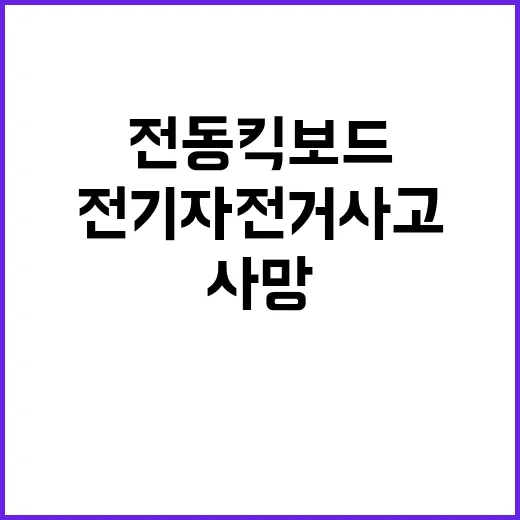 전동킥보드, 전기자전거 사고로 24명 사망!